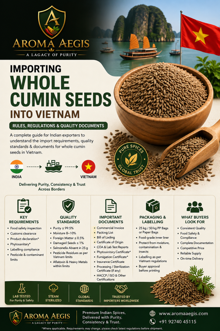 Importing Whole Cumin Seeds into Vietnam: Rules & Quality Requirements